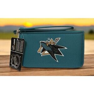 NWT San Jose Sharks ID Wallet Wristlet Purse Cell Phone Case Embroidered Hockey